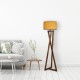 Opviq Floor Lamp Maçka Yanık Ahşap Lambader Silindir Hardal Abajurlu Brown
Mustard