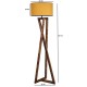 Opviq Floor Lamp Maçka Yanık Ahşap Lambader Silindir Hardal Abajurlu Brown
Mustard