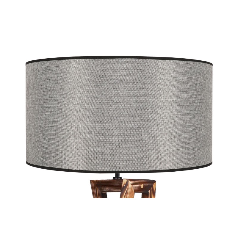Opviq Floor Lamp Maçka Yanık Ahşap Lambader Silindir Hasır Gri Abajurlu Brown
Grey
