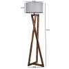 Opviq Floor Lamp Maçka Yanık Ahşap Lambader Silindir Hasır Gri Abajurlu Brown
Grey