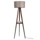 Opviq Floor Lamp Sehbalı Tripod Ceviz Lambader Silindir 82 Abajurlu Walnut