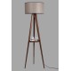 Opviq Floor Lamp Sehbalı Tripod Ceviz Lambader Silindir 82 Abajurlu Walnut