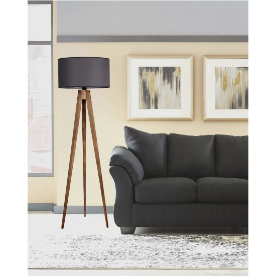 Opviq Floor Lamp Tripod Yanık Lambader Silindir Koyu Gri Abajurlu Brown
Grey