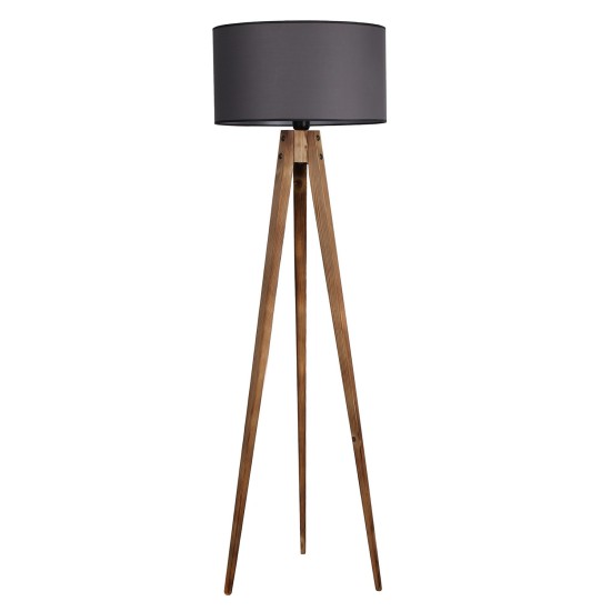 Opviq Floor Lamp Tripod Yanık Lambader Silindir Koyu Gri Abajurlu Brown
Grey
