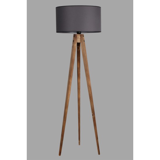 Opviq Floor Lamp Tripod Yanık Lambader Silindir Koyu Gri Abajurlu Brown
Grey