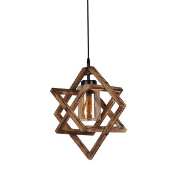 Chandelier Berlin Ahşap Tekli Sarkıt Yanık Brown