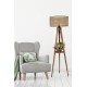 Opviq Floor Lamp Sehbalı Tripod Lambader Yanık Silindir Rattan Abajurlu Brown