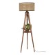 Opviq Floor Lamp Sehbalı Tripod Lambader Yanık Silindir Rattan Abajurlu Brown