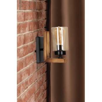 Wall Lamp Linda Aplik Yanık Silindir Bal Camlı Vintage
