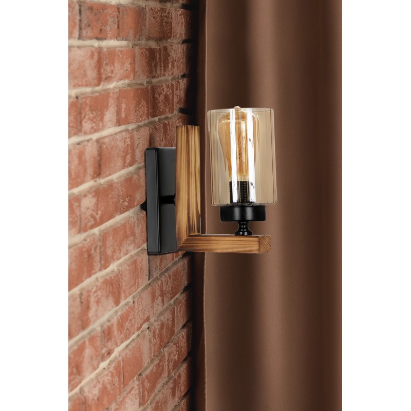 Opviq Wall Lamp Linda Aplik Yanık Silindir Bal Camlı Vintage