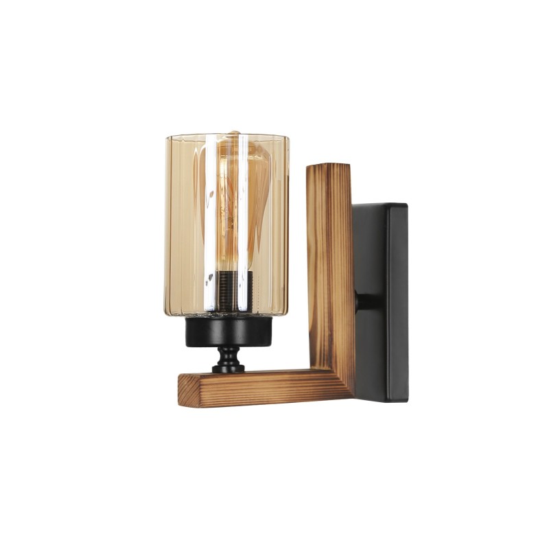 Opviq Wall Lamp Linda Aplik Yanık Silindir Bal Camlı Vintage