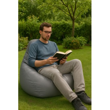 Bean Bag Deri Armut - Grey Grey