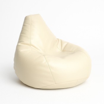 Bean Bag Deri Armut - Cream Cream