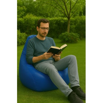 Bean Bag Deri Armut - Blue Blue