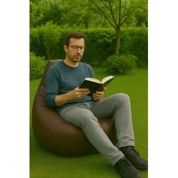 Bean Bag Deri Armut - Brown Brown