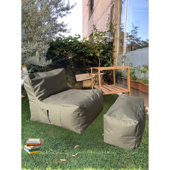 Bean Bag Set (2 Pieces) Xxl Sedir - Beige Beige Bean Bag Set (2 Pieces) Xxl Sedir - Beige Beige