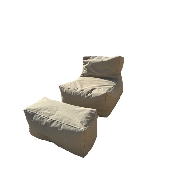 Bean Bag Set (2 Pieces) Xxl Sedir - Beige Beige Bean Bag Set (2 Pieces) Xxl Sedir - Beige Beige