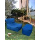 Bean Bag Set (2 Pieces) Xxl Sedir - Blue Blue Bean Bag Set (2 Pieces) Xxl Sedir - Blue Blue