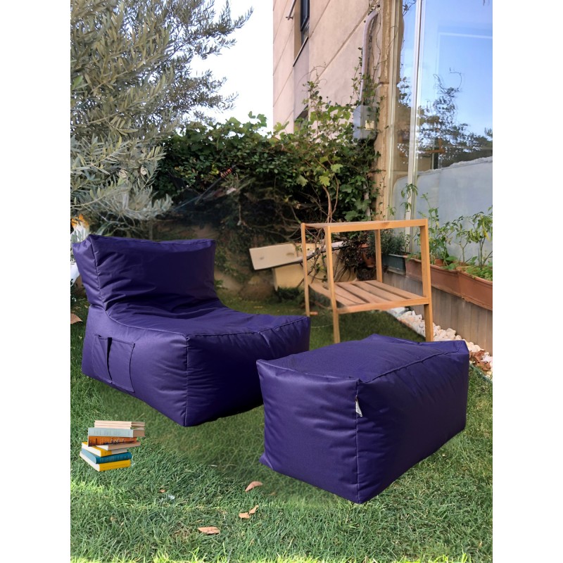Bean Bag Set (2 Pieces) Xxl Sedir - Purple Purple