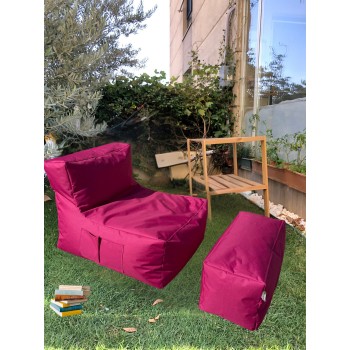 Bean Bag Set (2 Pieces) Xxl Sedir - Pink Pink