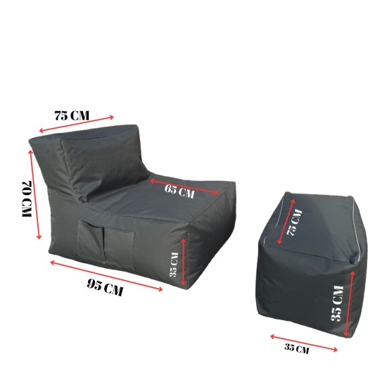 Bean Bag Set (2 Pieces) Xxl Sedir - Yellow Yellow Bean Bag Set (2 Pieces) Xxl Sedir - Yellow Yellow