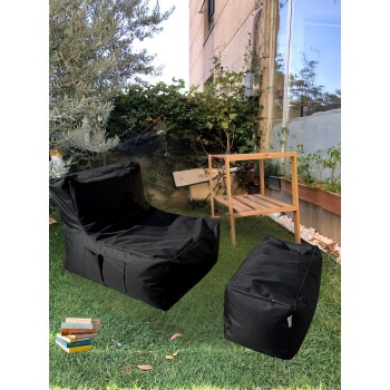 Bean Bag Set (2 Pieces) Xxl Sedir - Black Black