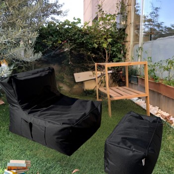 Bean Bag Set (2 Pieces) Xxl Sedir - Black Black