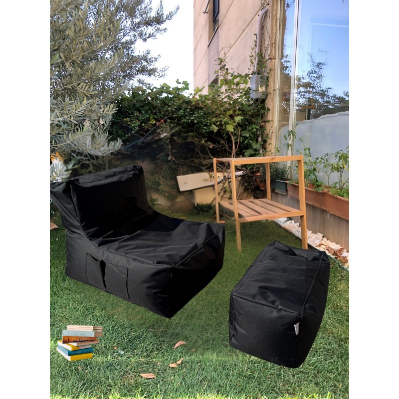 Bean Bag Set (2 Pieces) Xxl Sedir - Black Black