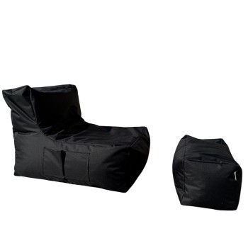 Bean Bag Set (2 Pieces) Xxl Sedir - Black Black