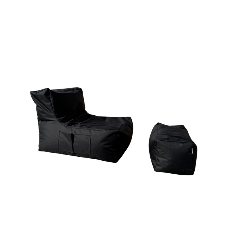 Bean Bag Set (2 Pieces) Xxl Sedir - Black Black