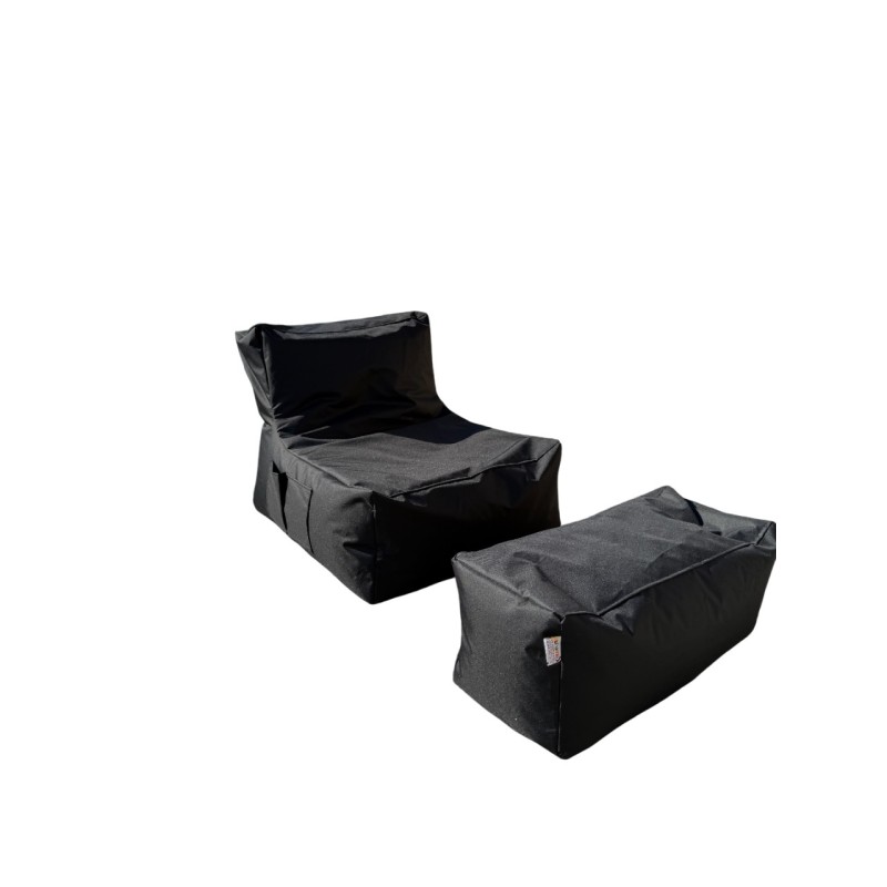 Bean Bag Set (2 Pieces) Xxl Sedir - Black Black