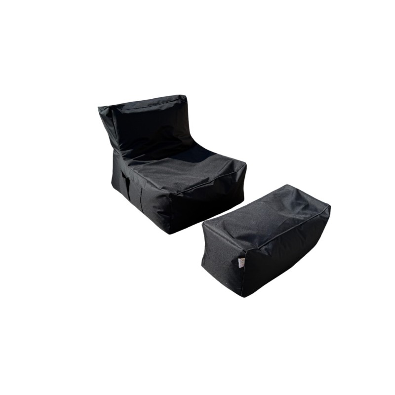 Bean Bag Set (2 Pieces) Xxl Sedir - Black Black