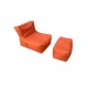Bean Bag Set (2 Pieces) Xxl Sedir - Orange Orange Bean Bag Set (2 Pieces) Xxl Sedir - Orange Orange
