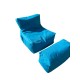Bean Bag Set (2 Pieces) Xxl Sedir - Turquoise Turquoise