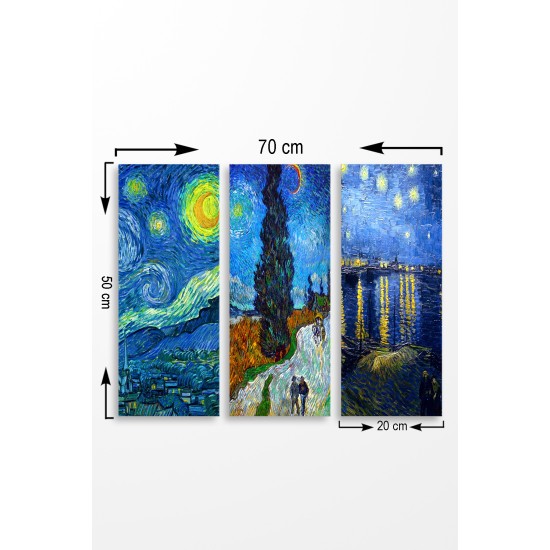 Wallxpert Decorative MDF Painting (3 Pieces) MDF0074 Multicolor