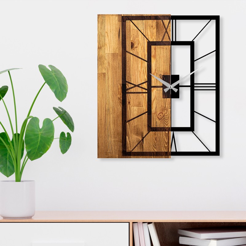 Wallxpert Decorative Wooden Wall Clock Wooden Clock 37 Light Walnut
Black