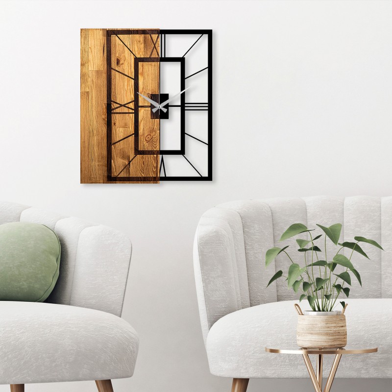 Wallxpert Decorative Wooden Wall Clock Wooden Clock 37 Light Walnut
Black