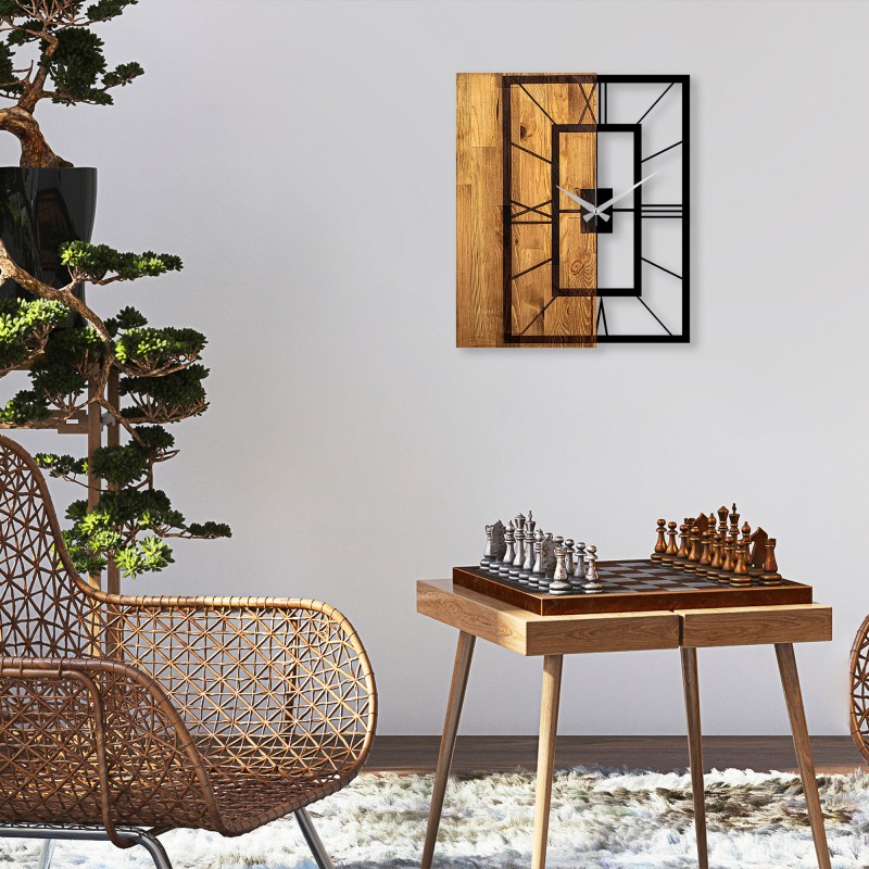 Wallxpert Decorative Wooden Wall Clock Wooden Clock 37 Light Walnut
Black