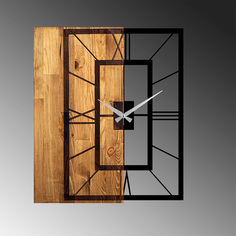 Wallxpert Decorative Wooden Wall Clock Wooden Clock 37 Light Walnut
Black