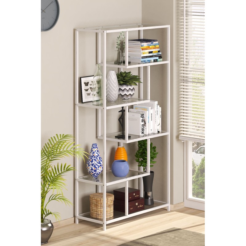 Bookshelf By-30 - White, Transparent White
Tranparent