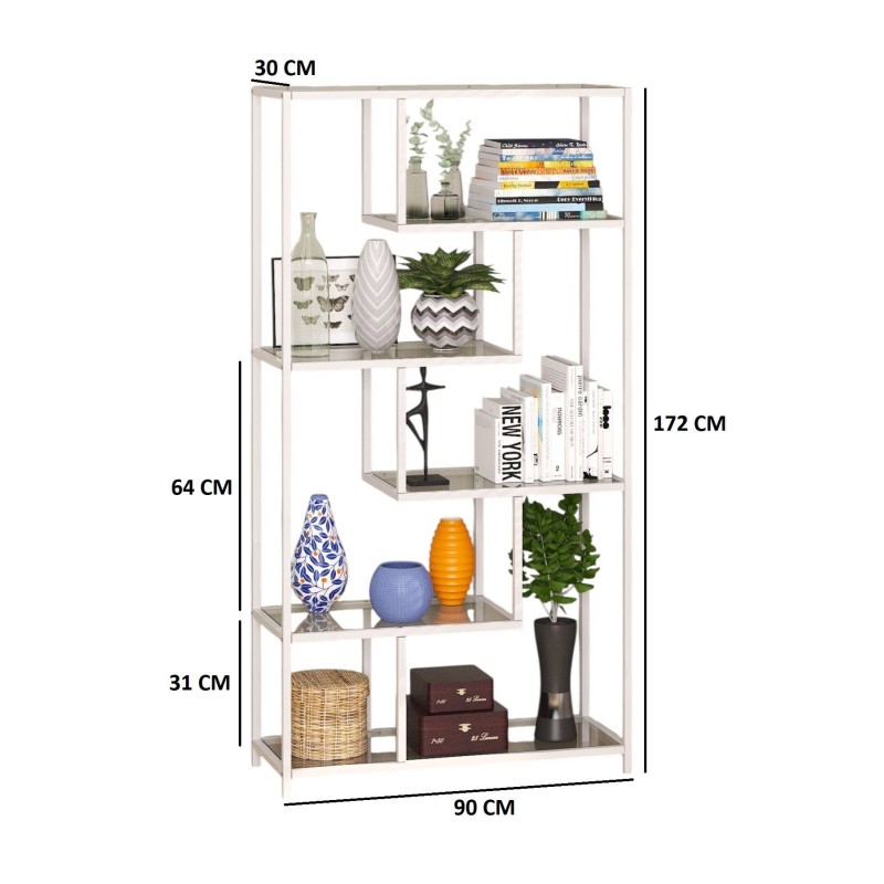 Bookshelf By-30 - White, Transparent White
Tranparent