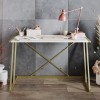 Study Desk Anemon - White, Gold White
Gold