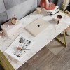 Study Desk Anemon - White, Gold White
Gold