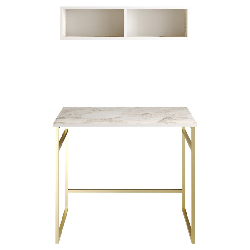 Study Desk Gama - White, Gold White
Gold