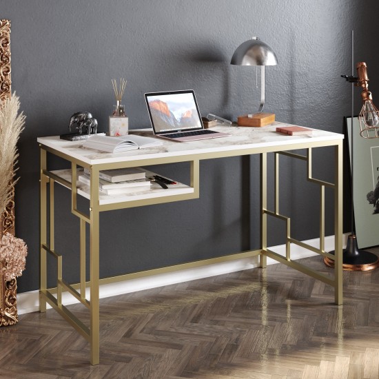 Study Desk Victory - Gold Gold
White Study Desk Victory - Gold Gold
White