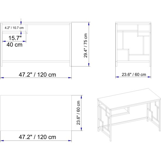 Study Desk Victory - Gold Gold
White Study Desk Victory - Gold Gold
White