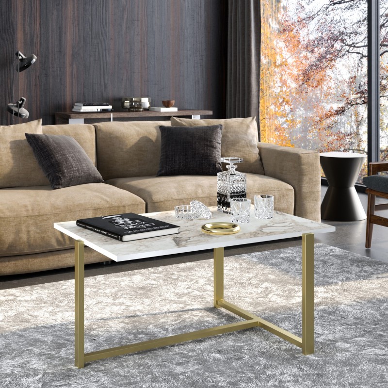 Coffee Table Merideths - Gold Gold
White