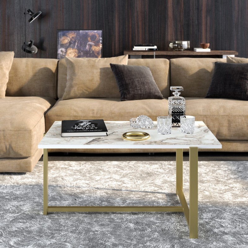 Coffee Table Merideths - Gold Gold
White