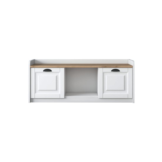 Παπουτσοθήκη P2 - 1808 - Χρώμα Λευκό & Καρυδί - 120x40x45εκ