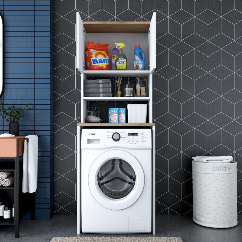 Washing Machine Cabinet KD101 - 1950 - Walnut White
Walnut